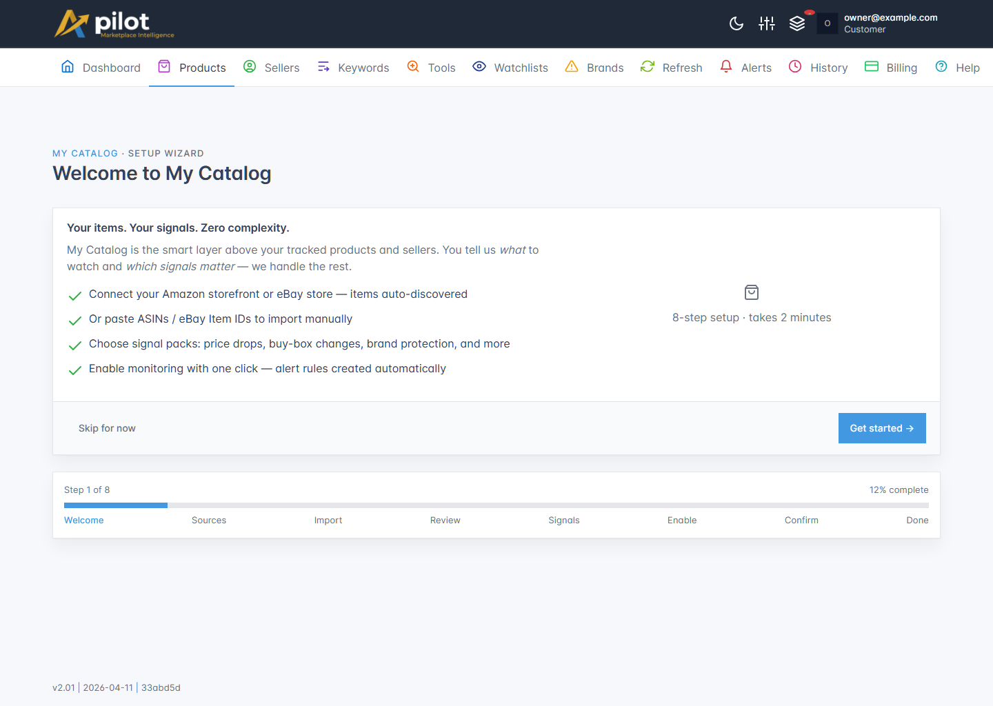 Follow the guided setup